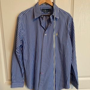 Mens Ralph Lauren classic fit striped dress shirt